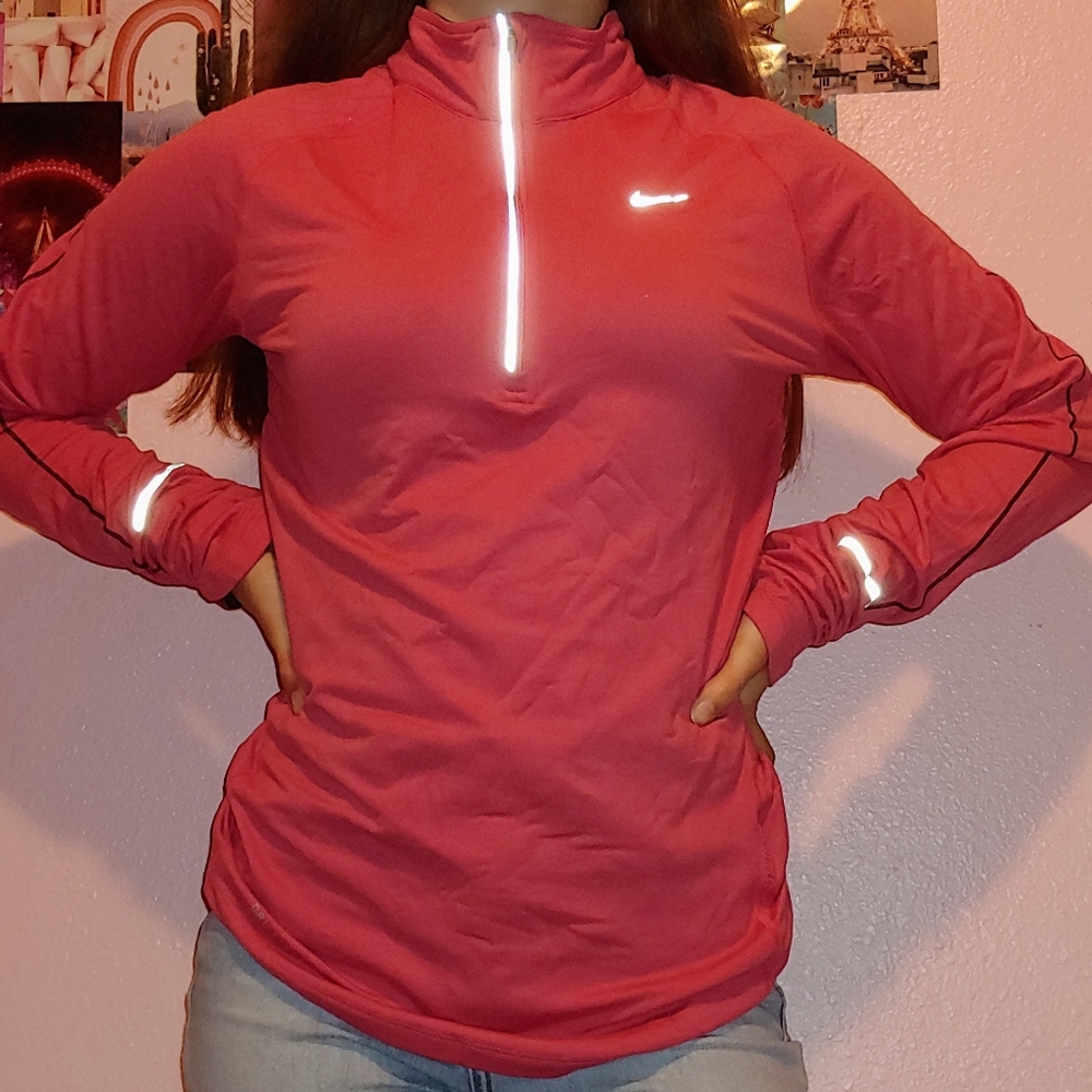 Coral dri fit reflective nike jacket